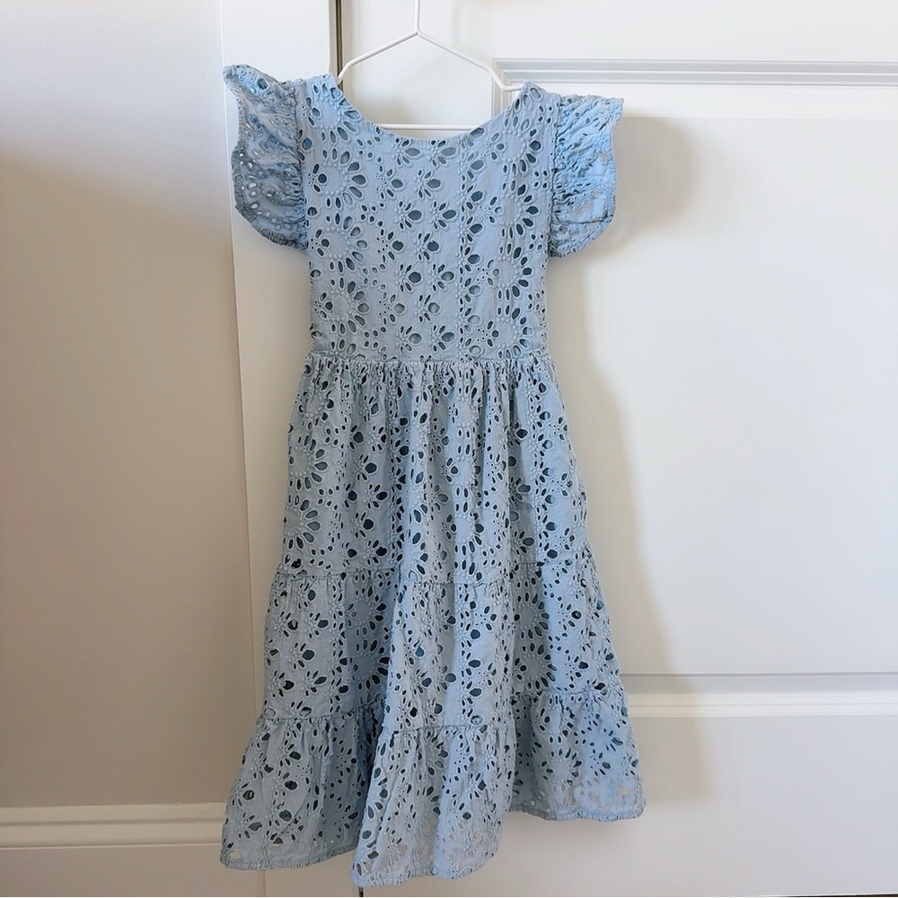 Bebe organic Charming Blue Floral Kids Dress 4Y